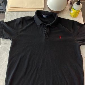 Collared polo shirt.